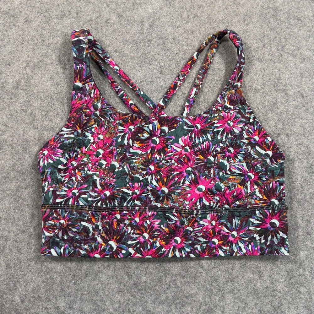 Lululemon Athletica Floral Electric Energy Longline Bra Women's Size 6 B-D Cup